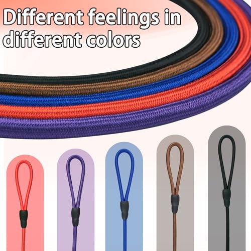 FOVRLZSE Nylon Dog Leash 5-Pack (Red/Black/Blue/Brown/Purple), 4.6FT Training Leash for Small to Medium Dogs, 10mm Braided Nylon with TPU Non-Slip