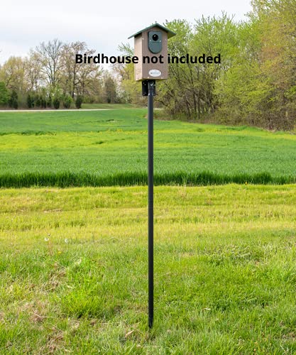 JCS Wildlife Universal Mounting Pole Kit for Bird Houses & Feeders, Heavy-Duty Steel Pole with Threaded Connections, Top or Side Mount, 55" Tall, Holds up to 30 lbs, Rust-Resistant Outdoor Use