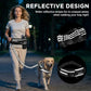Hands Free Dog Leash with Waist Pack & 4 Metal Clips - Adjustable Leash with Reflective Stitching and Shock Absorbing Design for Walking, Jogging