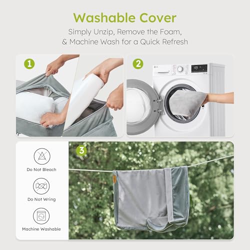 XL Orthopedic Dog Bed, Extra Large Dog Bed, Dual-Sided Pet Cooling Beds with Memory Foam Washable Cover Nonslip Bottom, Waterproof XLarge Pet Couch Beds with Bolsters, Light Grey