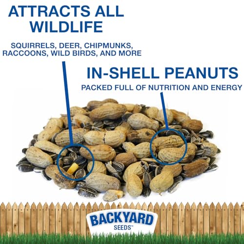 CountryMax Backyard Seeds Squirrel & Chipmunk Food Mix – 8 lb Bag – Premium Wildlife Blend with Sunflower Seeds, Peanuts & Corn – Ideal for Squirrels, Chipmunks, Rabbits & Backyard Birds