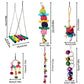 8 Pcs Parakeet Cockatiel Bird Toys, Parrots Cage Accessories Swing Wooden Perch Chewing Toy for Budgerigar, Conures, Love Birds, Finches, Budgies