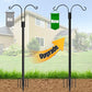 XDW-GIFTS Double Shepherds Hooks for Outdoor, 2-Pack Heavy Duty Garden Pole for Hanging Bird Feeder, Plant Baskets, Solar Light Lanterns, Garden Plant Hanger Stands with 5 Base Prongs