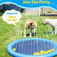 Peteast Splash Pad for Dogs & Kids - Anti-Slip Dog Pool for Large Dogs, 0.58 mm Thickened Durable Outdoor Water Play Mat, Summer Sprinkler Toy for Backyard (67in, Blue)