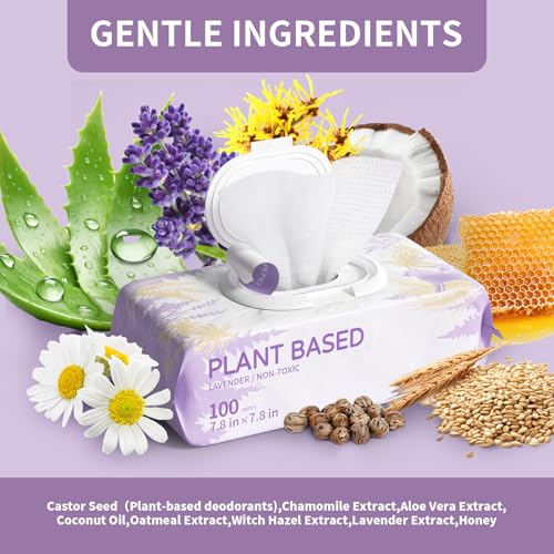 IMMHABI 400 PCS Pet Wipes for Paws and Butt Hypoallergenic Pets Cleansing & Deodorizing Anal Gland Hygienic Puppy Wipes for Dogs Face and Body Wipes Cleaning Fur Doggie Wipes Doggy Wipes (Lavender)