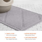 Basics Less-Mess Litter Trapping Cat Litter Box Mat, Soft on Kitty Paws, Waterproof, Scatter Control, 24" x 35", Grey