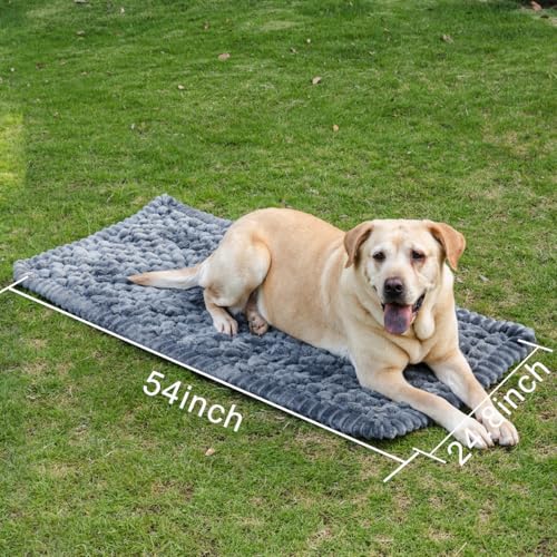 Non-Slip Dog Bed Mat for Car, Fuzzy Backseat Pet Mat, Travel Pet-Friendly Seat Cover for Cars, Compatible with Backseat Extenders and Seat Protectors 24.8x54 inch