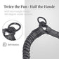 Double Dog Leash with Two Extra Traffic Handles, 360 Swivel No Tangle Dual Dog Walking Leash, Comfortable Shock Absorbing Reflective Bungee for Two
