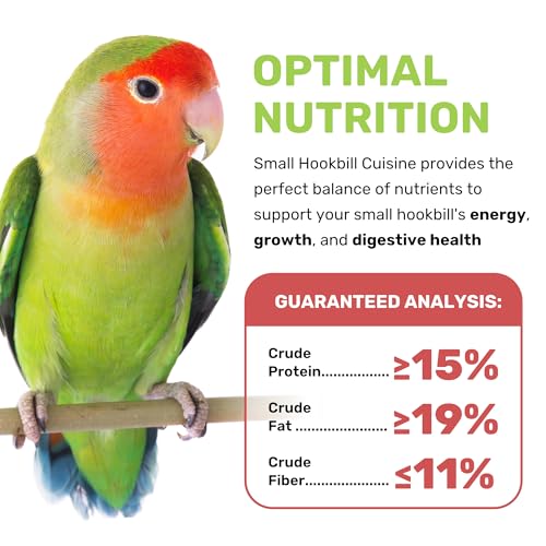 Small Hookbill Cuisine, 4 Lbs Premium Birdseeds for Parrot, Bird Food for Small Hookbill, Supports Daily Energy, Growth & Digestive Health, Nutrient-Rich Parrot Bird Seed for Outside Feeders