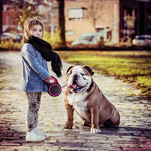 Segarty 26ft Dog Leash Retractable, 8m Dog Leads Long for Medium Large Breed Pets 44-110Lbs, No Tangle Nylon Tape and 1 Button Break & Lock Heavy