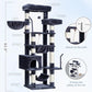 Gitelsnour Cat Tree, Cat Tower for Large Cats with 2 Big Platforms, 2 Baskets, condo and Toys, 63" Cat Scratching Posts for Indoor Cats, Smoky Gray GCT020G