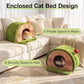 Cat House for Indoor Cats - Tree Hole Cat Bed Cave Hideaway | Enclosed Calming Shelter for Small Medium Pets, Removable & Washable Cushioned Pillow