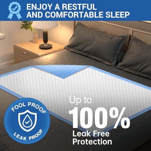 Bed Pads Disposable 40"X60" Super Absorbent Pee Pads, Oversized Underpads for Adults, Elderly, Pets [150x200CM, 15pcs]