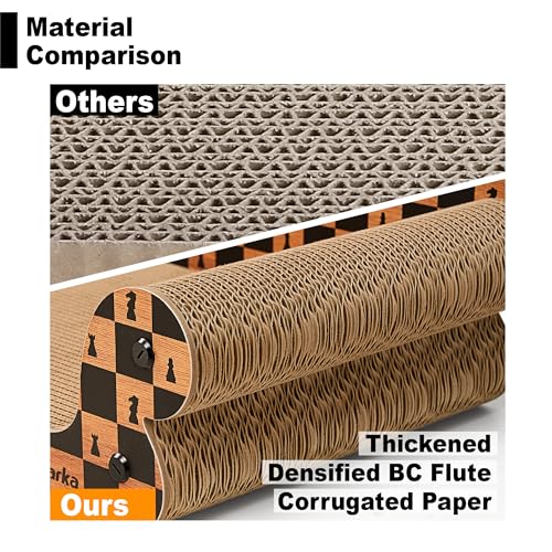 27 Inch Cat Couch Scratcher, Large Cardboard Box with Durable Scratch Pad for Cats, Comfortable Cat Scratching Sofa & Cozy Nest with Reversible Scratchers