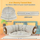 BWOGUE Bunny Tunnel Bed, 2-in-1 Collapsible Tunnel Tubes Toys with Removable Mat Hideout for Cats Kittens Rabbits Guinea Pigs Kitty