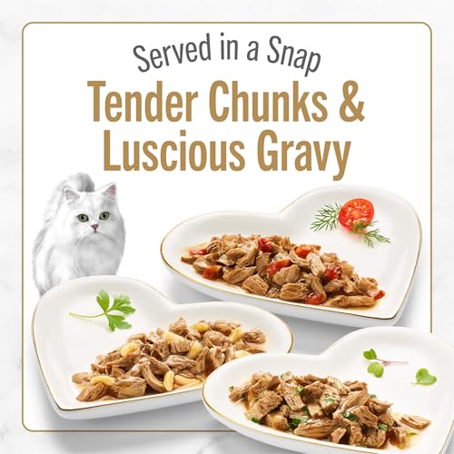 Purina Fancy Feast Gourmet Wet Cat Food Variety Pack, Petites Gravy Collection, break-apart tubs, 24 servings - (Pack of 12) 2.8 oz. Tubs