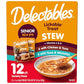 Delectables Lickable Treat Stew Senior 10+ Wet Cat Treat with Real Chicken, Food Topper, Hydrating, Grain-Free, No Fillers, No By-Products, No Added Preservatives, 1.4oz Pouch, 12ct