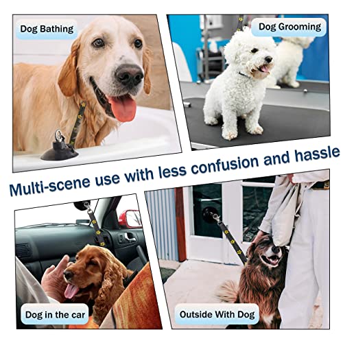 Dog Bathing Tether with Heavy Suction Cup, Dog Grooming Tub Restraint Leash with Adjustable Collar for Pet Cat Shower and Grooming