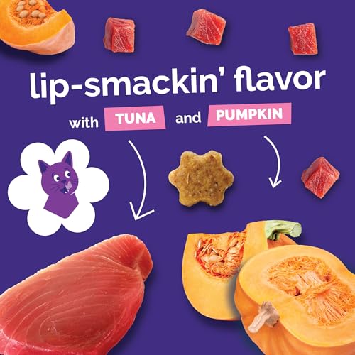 Fruitables Cat Treats - Crunchy Treats for Cats - Healthy Low Calories Packed with Protein - Free of Wheat, Corn and Soy - Made with Real Salmon, Tuna, Chicken - 2.5 Oz (3 Pk)