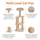 Basics Cat Tree Tower - Multi-Level Climbing Activity Center for Indoor Cats & Kittens with Scratching Posts, Platform, Jute Rope, Large (45.9"H), Beige