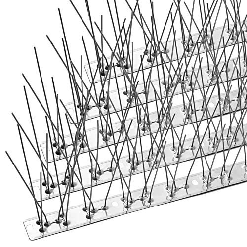 OFFO Bird Spikes with Stainless Steel Base, Covers 73.7 Feet(22.5m) Durable Bird Spikes Arrow Pigeon Spikes Fence Kit for Keeping Small Bird, Crows and Woodpeckers Away