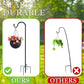 Shepherds Hooks for Outdoor 42 Inch Garden Bird Feeder Pole with 5 Prongs Base Adjustable for Hanging Flower Basket Plant Pot Solar Lantern Light Wind Chime Hanger for Wedding Decor 1 Pack