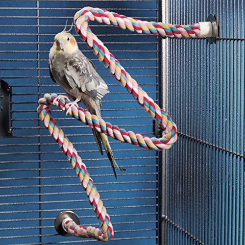 JW Pet Comfy Perch For Birds Flexible Multi-color Rope, Large - 36" Length