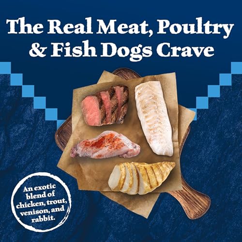 Blue Buffalo Wilderness Snake River Grill Natural High Protein Wet Food for Adult Dogs, Trout, Venison & Rabbit, 12.5-oz Cans, 12 Count