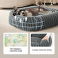 FURTIME Dog Bed for Small Dogs, Washable Orthopedic Dog Bed with Removable Cover, Rectangle Soft Calming Sleeping Puppy Bed Durable Pet Cuddler with Anti-Slip Bottom, Grey, S (20"x19"x6")