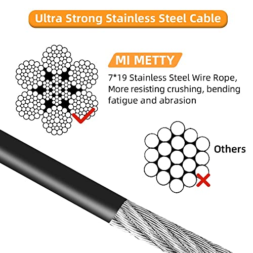 Dog Tie Out Cable,50ft Dog Run Cable,Tie-Out Cable for Small Dogs Up to 60 lbs,Dogs Leash Tether for Yard,Camping and Outside