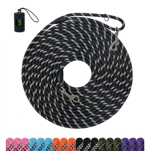 Long Dog Training Leash，Heavy Duty Reflective Rope Lead for Small Medium Large Dogs ，6FT 10FT 15FT 30FT 50FT for Training, Walking, Backyard, Camping