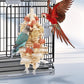 Bird Toys that is 17.5 Inches in Length, Parrot Toy Designed for Chewing Features Natural Corn cob and Loofah Slices, Can Be Hung in Large and Medium-Sized Parrot Cages