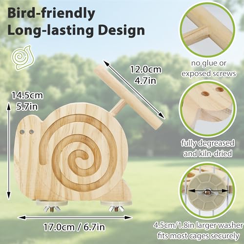 Bird Foraging Toys with Perch, Kiln-Dried Wood Bird Enrichment Toys for Slow Feeder, Parakeet Toy for Cages Reduce Seed Mess, Visible Food Design Parrot Puzzle for Novice/Older/Slow-Learning Birds