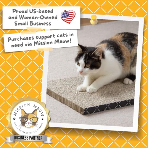 Hide & Scratch Cat Scratcher Pad – 4 Pack | Double-Sided Cardboard Refills for Our Scratching Box | Reversible Corrugated Board for Indoor Cats | Toy Mat for Kitten Claw Play & Furniture Protection