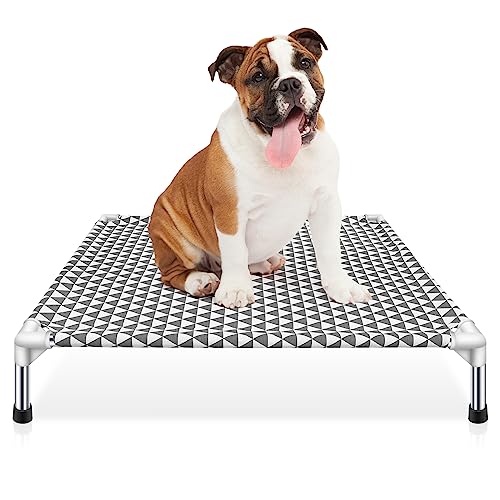 Elevated Outdoor Dog Bed, Medium Size, Cotton Material, Non-Slip Feet, Fits up to 70lbs
