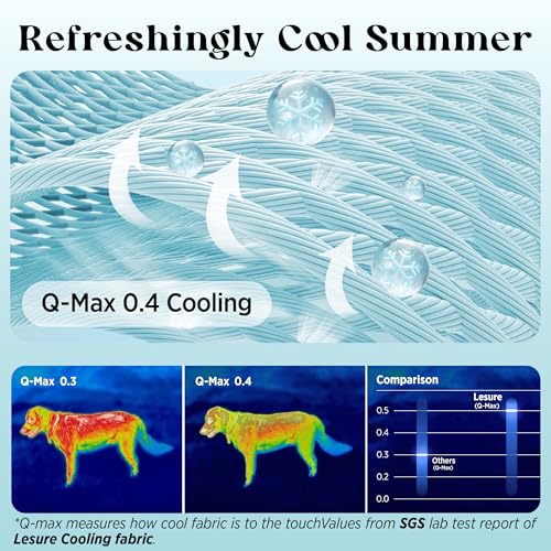 LE SURE Premium Cooling Blankets for Large Dogs - Washable Dog Cooling Throw Blanket with Q-MAX>0.4，Durable Self Cooling Pet Mat for Cat, Soft