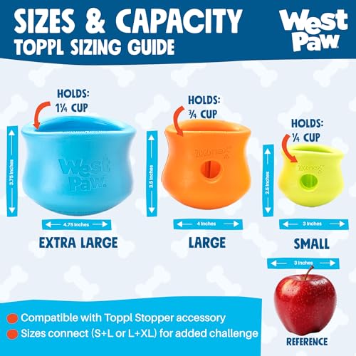WEST PAW Zogoflex Toppl Interactive Treat Dispensing Puzzle Dog Toy for Mental Stimulation & Enrichment-Holds Kibble & Treats-Lickable, Freezable