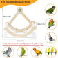 Bird Perch Toy, Interactive Rocking Parakeet Toys and Perches, Wooden Exercise Wheel Cockatiel Toys, Intelligence Puzzle Birds Enrichment Toy for Parrot, Bird Cage Accessories Perch for Budgies Conure