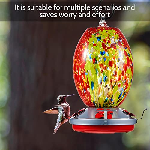 Hummingbird Feeder Bottom Base Replacement Parts Set Plastic Outdoors Hummingbird Feeder Bottom Moat Hook Brushes Bird Replacement Accessories Set(Red,10 Pcs)