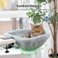 JUNSPOW Cat Desk Bed - One-Click Folding,Sunken Design & Space-Saving Semi-Circular Cat Bed, Soft Faux Rabbit Fur Material, Suitable for Various