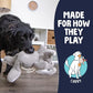 goDog Checkers Elephant Tough Plush Toy with Chew Guard Technology, Durable Checkered Fabric & Squeaker for Active Play, Gray, Large