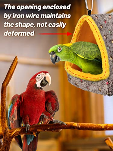 Large Winter Warm Bird Nest House, Comfortable Bird Bed for Cage with Mat, Hanging Hammock Shed Hideaway Hut Gift for Macaws African Grey  Parrots