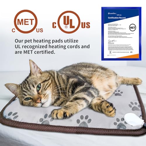 Large Dog Heating Pad 34x21in with Smart Thermostat Switch and Power Line Protection Tube,Obtained MET and UL Dual Certification,Waterproof Pet Heating pad, Suitable for Dogs of All Ages