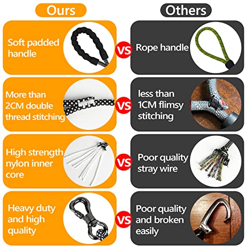 NTR Heavy Duty Dog Leash, 15FT Training Leash with Swivel Lockable Hook, Padded Handle and Highly Reflective Threads, Long Lead for Walking, Hunting