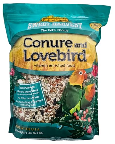 Conure and Lovebird Bird Food, 4 lbs Bag - Seed Mix for Conures and Lovebirds