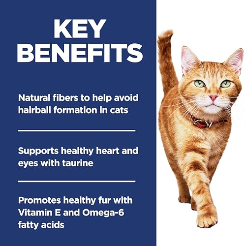 Hill's Science Diet Hairball Control Light, Adult 1-6, Weight Management & Hairball Control Support, Dry Cat Food, Chicken Recipe, 7 lb Bag
