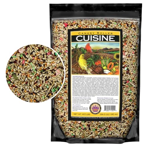 Canary Cuisine 4 Lbs, Premium Mixed Fruit and Birdseed with Essential Vitamins and Minerals, Canary Bird Food, Supports Daily Energy Growth & Healthy Balanced Diet, Bird Seed for Pet Birds