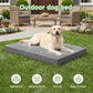 Waterproof XXL Dog Beds Large Sized Dog, Outdoor Washable Crate Pad 48 inch, Jumbo XXLarge Orthopedic Foam Pet Bed with Removable Cover Reversible, Durable Anti-Slip Kennel Pad, 47"x29", Gray
