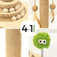 TINYBEAST Wooden Cat Scratching Post, 4 in 1 Cat Scratcher Toy with Cat Ball Tracks, 18" Tall Sisal Scratch Post for Indoor Kittens Adult Cats, Interactive Feather Toy and 2 Sisal Hanging Balls