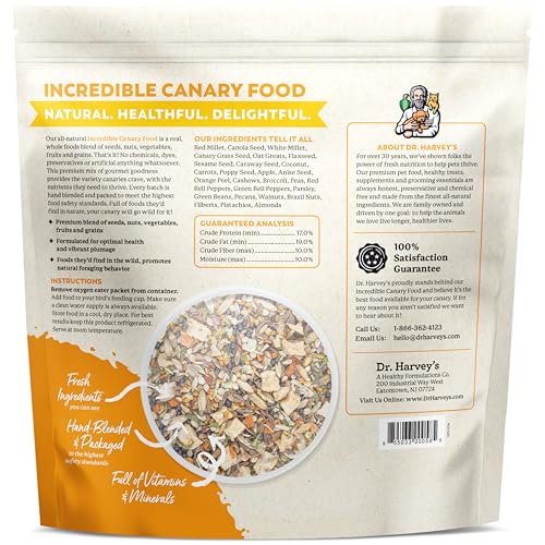 Dr. Harvey's Incredible Canary Blend, Natural Food for Canaries (4 pounds)